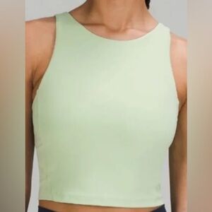 Lululemon align high neck cropped tank in creamy mint, size 6